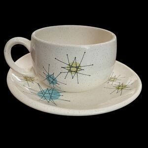 Vintage Franciscan Starburst Cup and Saucer Set Atomic MCM Pristine